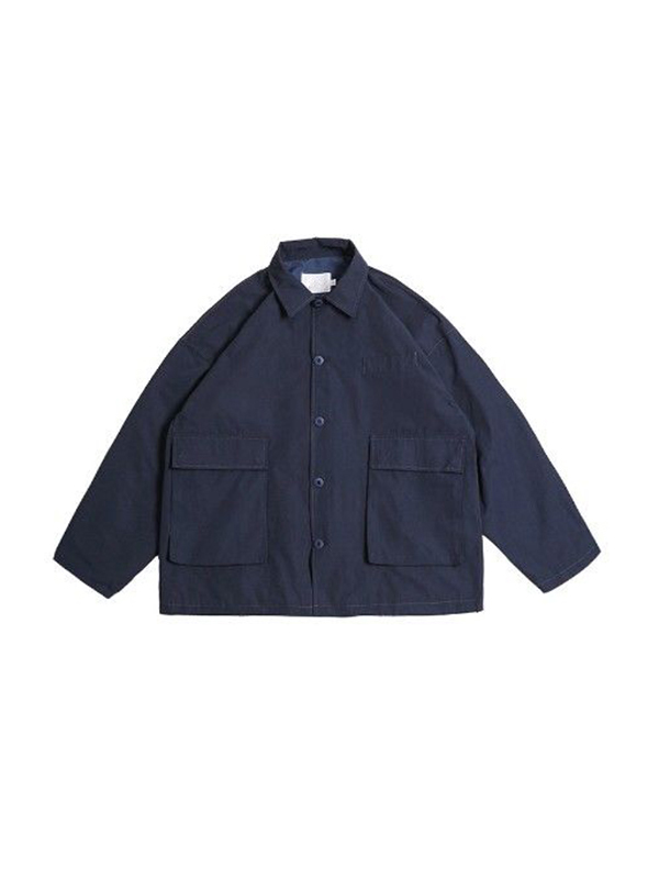 Vielseitige, einfarbige Herrenjacke mit Reverskragen und großen Taschen-3